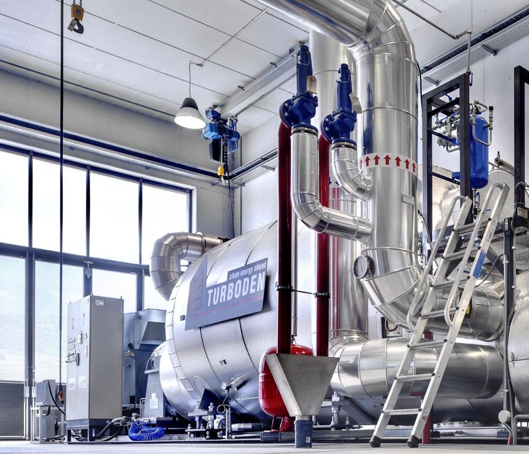 Turboden ORC unit installed in an industrial hall